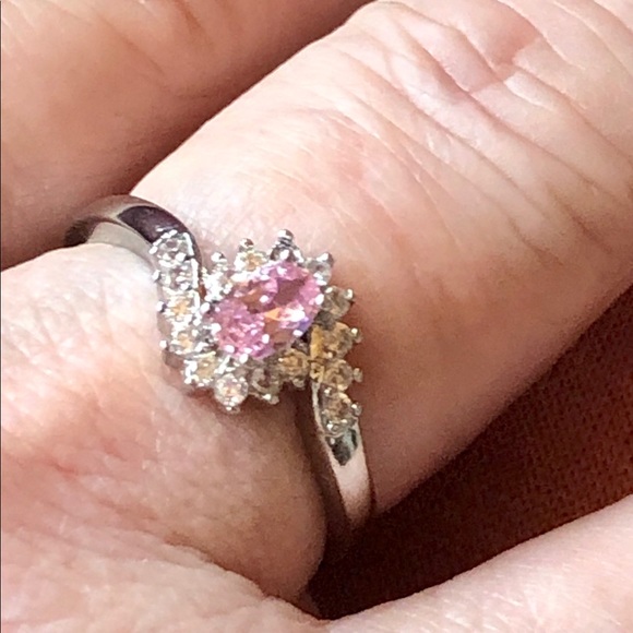 SOLD OUT Dainty 925 sterling pink ‘topaz’ ring - Picture 9 of 10